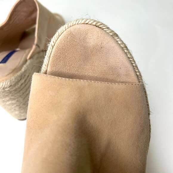 Stuart Weitzman Marabella Platform Espadrille Wedges Tan Size 9 - Picture 8 of 15